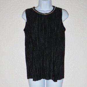 Roz‎ & Ali* Women's Sleeveless Boatneck Straight Hem Ruched Blouse~ Size Medium